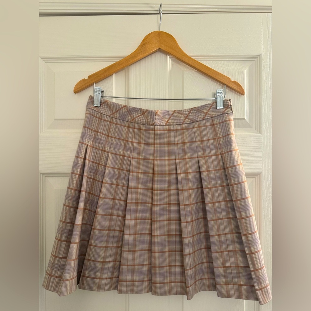 Sunday Best Plaid Mini Skirt in Pink and Tan